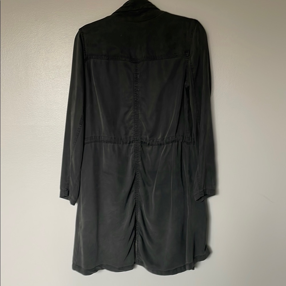 MAX JEANS Green Lightweight Open Front Trench Coat Size S - Picture 7 of 10
